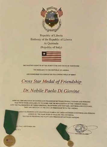 Benemerenza del Consolato della Repubblica di Liberia in Italia.png
